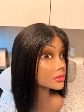 Vietnamese Black Straight Human Hair Bob Wig - Natural Black